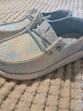 Hey Dude Kids Mermaid Sparkle Slip-On Sneakers - Light Blue